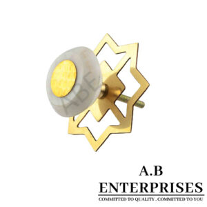 Marble Stone Cabinet Knob in round pattern by A.B. Enterprises India
